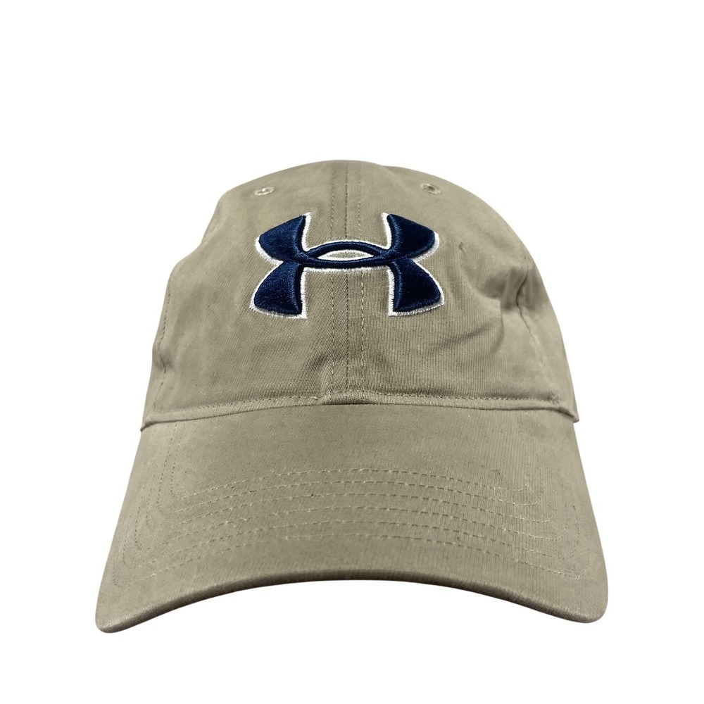 Under Armour Hat Cap Strap Back One Size Mens Beige Logo Baseball Casual